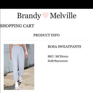 Brandy Melville Baby Blue Rosa Sweatpants